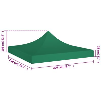 vidaXL Teltduk for festtelt 2x2 m grønn 270 g/m²