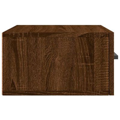 vidaXL Veggmonterte nattbord 2 stk brun eik 35x35x20 cm