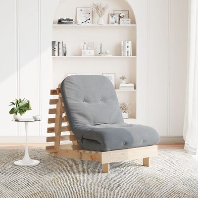 vidaXL Futonsofa med madrass 70x206x11 cm heltre furu