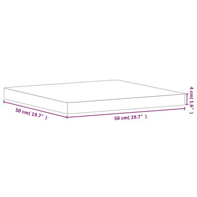 vidaXL Bordplate 50x50x4 cm firkantet heltre bøketre