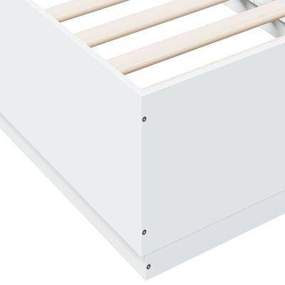 vidaXL Sengeramme med LED-lys hvit 75x190 cm konstruert tre