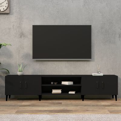 vidaXL TV-benk svart 180x31,5x40 cm konstruert tre