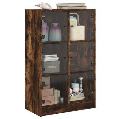 vidaXL Highboard med dører røkt eik 68x37x109 cm konstruert tre