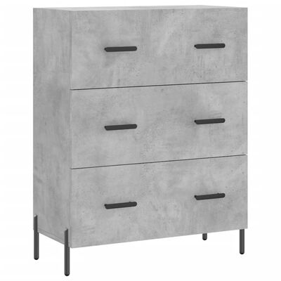 vidaXL Highboard betonggrå 69,5x34x180 cm konstruert tre