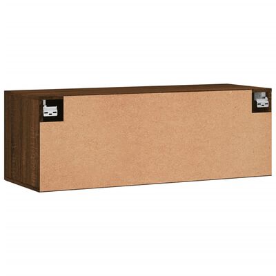 vidaXL Veggskap 2 stk brun eik 100x36,5x35 cm konstruert tre