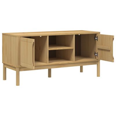 vidaXL TV-benk FLORO voksbrun 114x43x55 cm heltre furu