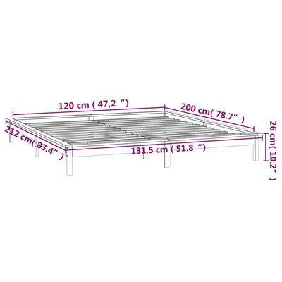 vidaXL Sengeramme med LED 120x200 cm heltre