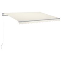 vidaXL Manuell uttrekkbar markise med LED 300x250 cm kremhvit