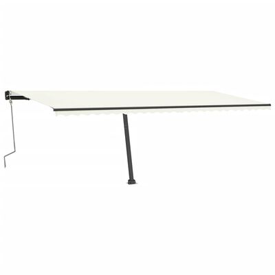 vidaXL Manuell uttrekkbar markise med LED 600x350 cm kremhvit