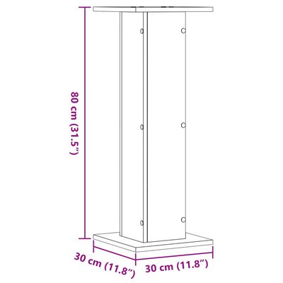 vidaXL Plantestativer 2 stk sonoma eik 30x30x80 cm konstruert tre