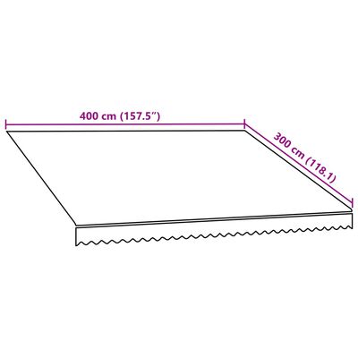 vidaXL Markiseduk oransje og brun 400x300 cm