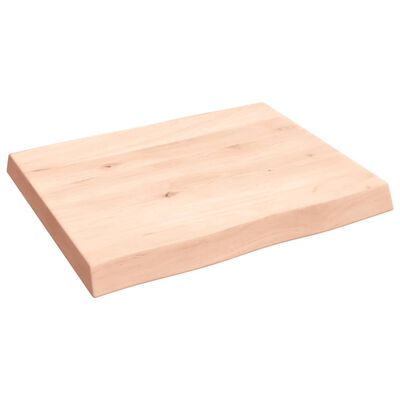 vidaXL Bordplate 60x50x(2-6) cm ubehandlet heltre eik naturlig kant