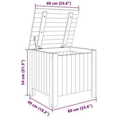 vidaXL Putekasse med lokk RANA hvit 60x49x54 cm heltre furu