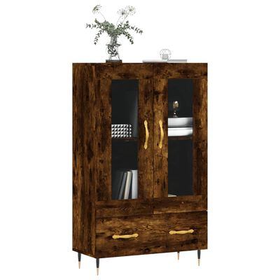 vidaXL Highboard røkt eik 69,5x31x115 cm konstruert tre