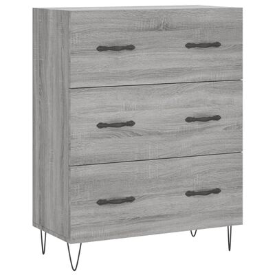 vidaXL Highboard grå sonoma 69,5x34x180 cm konstruert tre