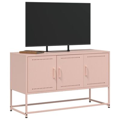 vidaXL TV-benk rosa 100,5x39x60,5 cm stål