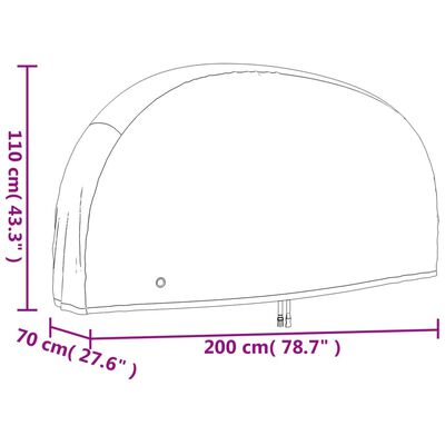 vidaXL Sykkeltrekk svart 200x70x110 cm 190T oxford