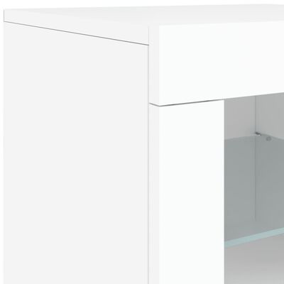 vidaXL Skjenk med LED-lys hvit 163x37x67 cm