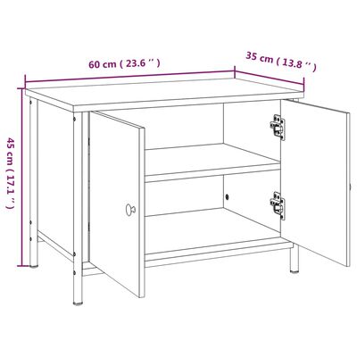 vidaXL TV-benk med dører sonoma eik 60x35x45 cm konstruert tre