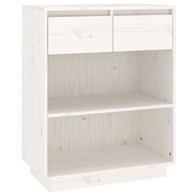 vidaXL Konsollskap hvit 60x34x75 cm heltre furu