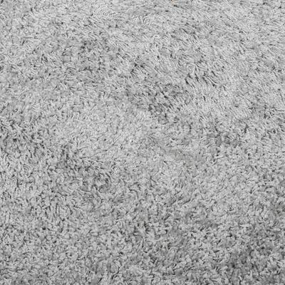 vidaXL Tykt teppe PAMPLONA høy luv moderne grå Ø 80 cm