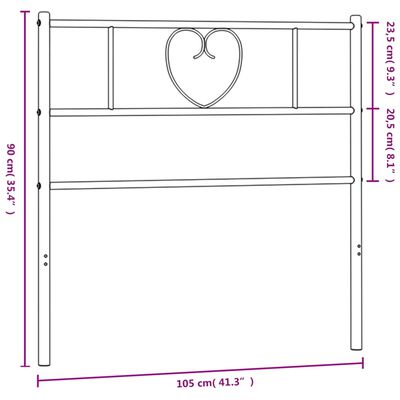 vidaXL Sengegavl i metall svart 100 cm