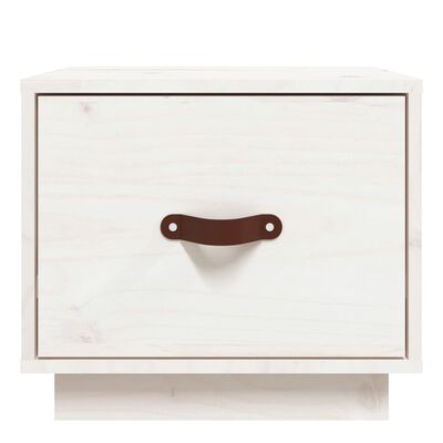 vidaXL Nattbord 2 stk hvit 40x34x35 cm heltre furu