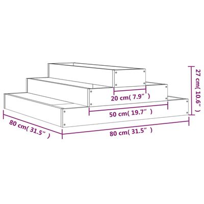 vidaXL Plantekasse hvit 80x80x27 cm heltre furu