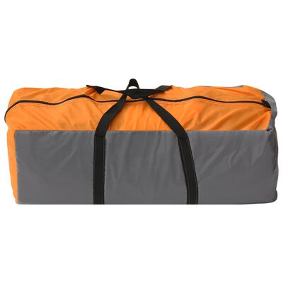 vidaXL Campingtelt igloformet 650x240x190 cm 8 personer grå og oransje