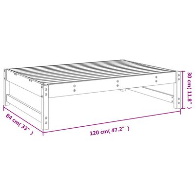 vidaXL Hagefotskammel honningbrun 120x80 cm heltre furu