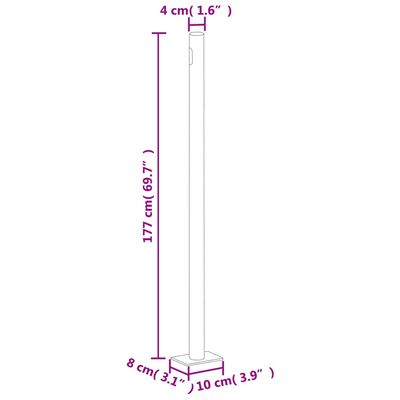 vidaXL Uttrekkbar sidemarkise 180x600 cm svart