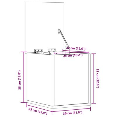 vidaXL Oppbevaringsboks grå sonoma 30x35x35 cm konstruert tre