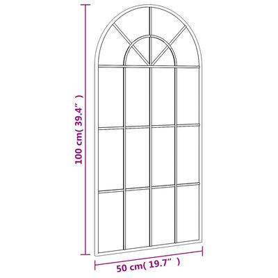 vidaXL Veggspeil svart 50x100 cm buet jern