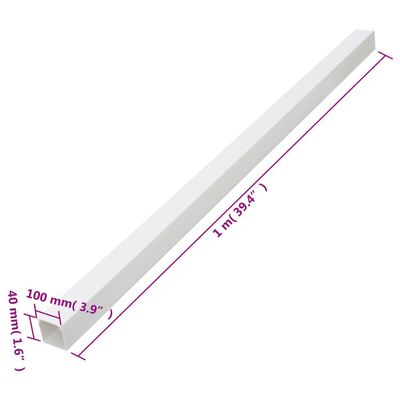 vidaXL Kabelkanaler 100x40 mm 30 m PVC