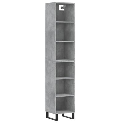 vidaXL Highboard betonggrå 34,5x32,5x180 cm konstruert tre