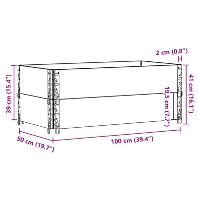 vidaXL Pallekarmer 2 stk brun 100x50 cm heltre furu