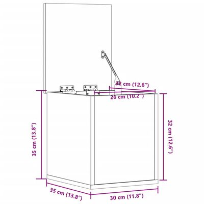 vidaXL Oppbevaringsboks svart 30x35x35 cm konstruert tre