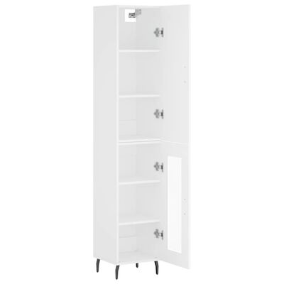 vidaXL Highboard hvit 34,5x34x180 cm konstruert tre