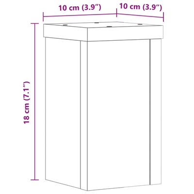 vidaXL Plantestativer 2 stk brun eik 10x10x18 cm konstruert tre