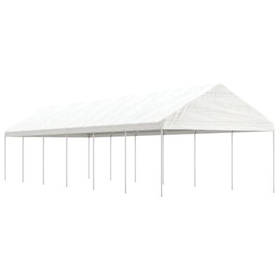 vidaXL Paviljong med tak hvit 13,38x4,08x3,22 m polyetylen