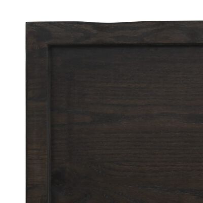 vidaXL Benkeplate til bad mørkebrun 60x50x(2-6) cm behandlet heltre