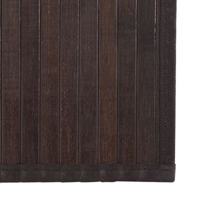 vidaXL Teppe firkantet mørkebrun 100x100 cm bambus