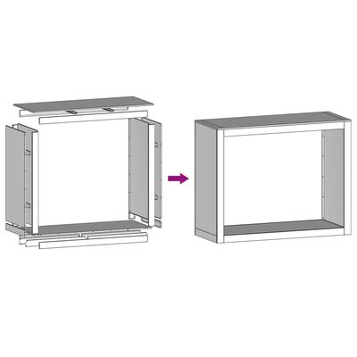 vidaXL Vedstativ 100x40x80 cm cortenstål