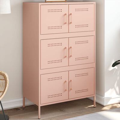 vidaXL Highboard rosa 68x39x113 cm stål