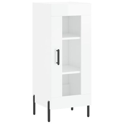 vidaXL Highboard høyglans hvit 34,5x34x180 cm konstruert tre