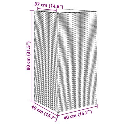 vidaXL Plantekasser 2 stk svart 40x40x80 cm polyrotting