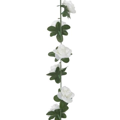 vidaXL Blomsterkranser for jul 6 stk hvit 240 cm