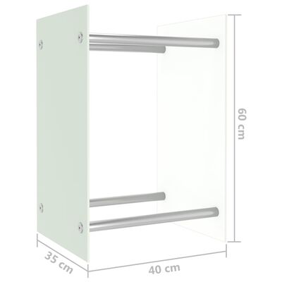 vidaXL Vedstativ hvit 40x35x60 cm glass