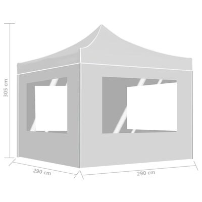 vidaXL Foldbart festtelt med vegger aluminium 3x3 m hvit