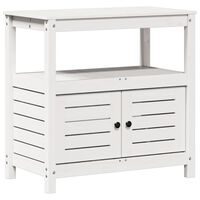 vidaXL Pottebord med hyller hvit 82,5x45x81 cm heltre furu